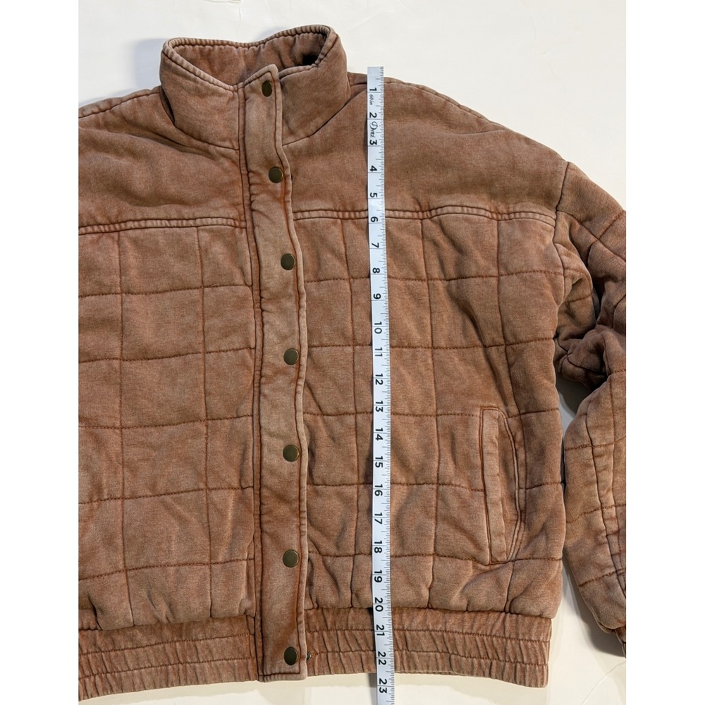 Saltwater Luxe Rust Salmon Quilted Cotton Bomber Jacket S3824-CAML Small - Picture 4 of 10